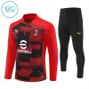 AC Milan Sweat d'Entraînement Quarter-Zip 2024-25 Rouge Pour Enfant